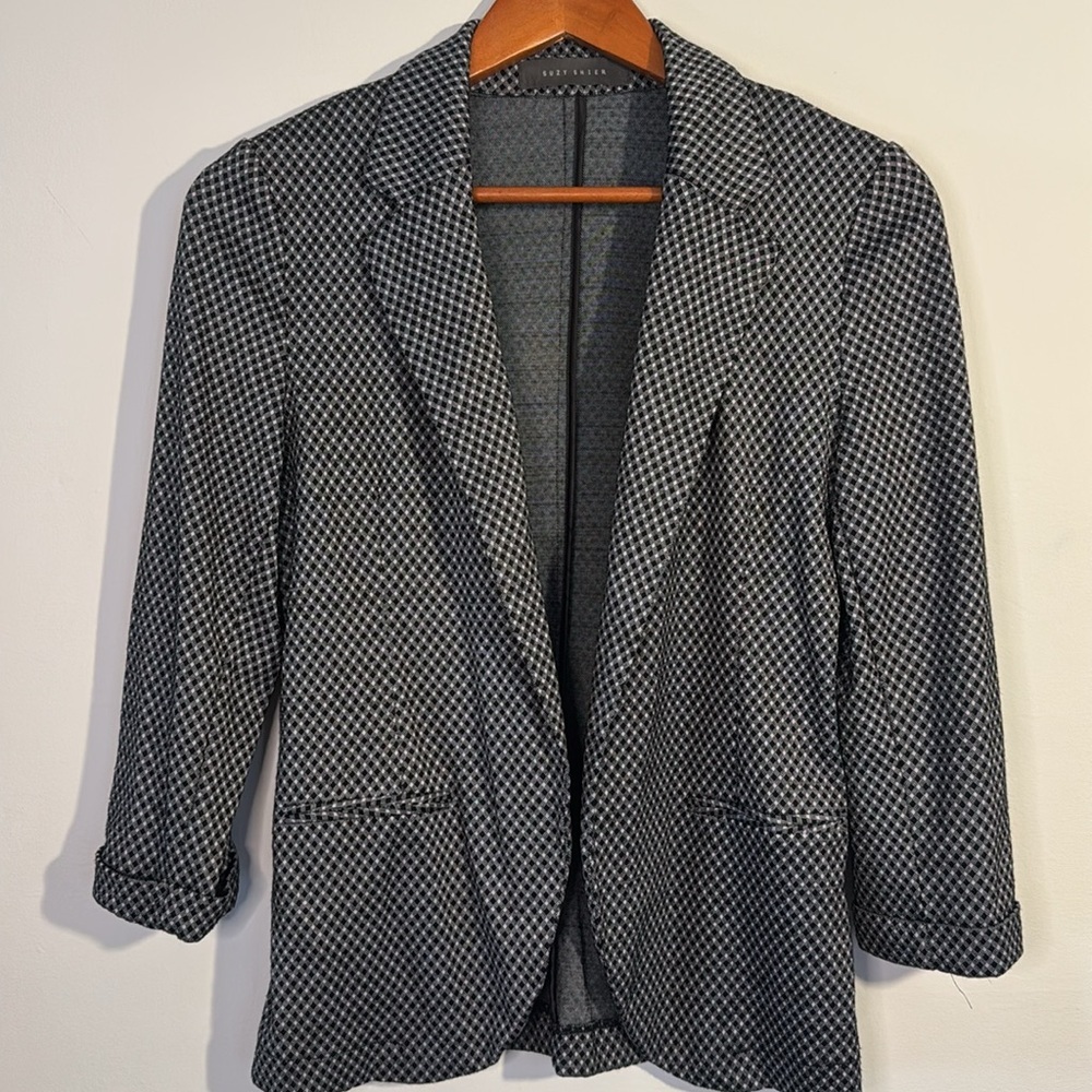EUC SUZY SHIER BLAZER WOMEN’S SIZE S  BLACK & GRAY